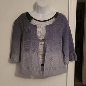 One Gir Who... Blue Crotched and Ombre'd Sweater size Large